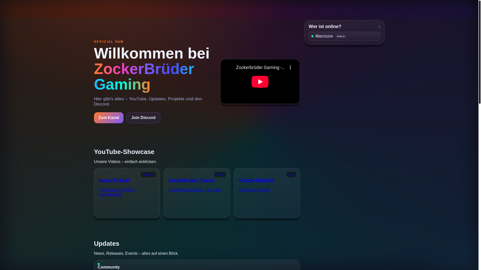 website screenshot of https://zockerbrueder-gaming.de/