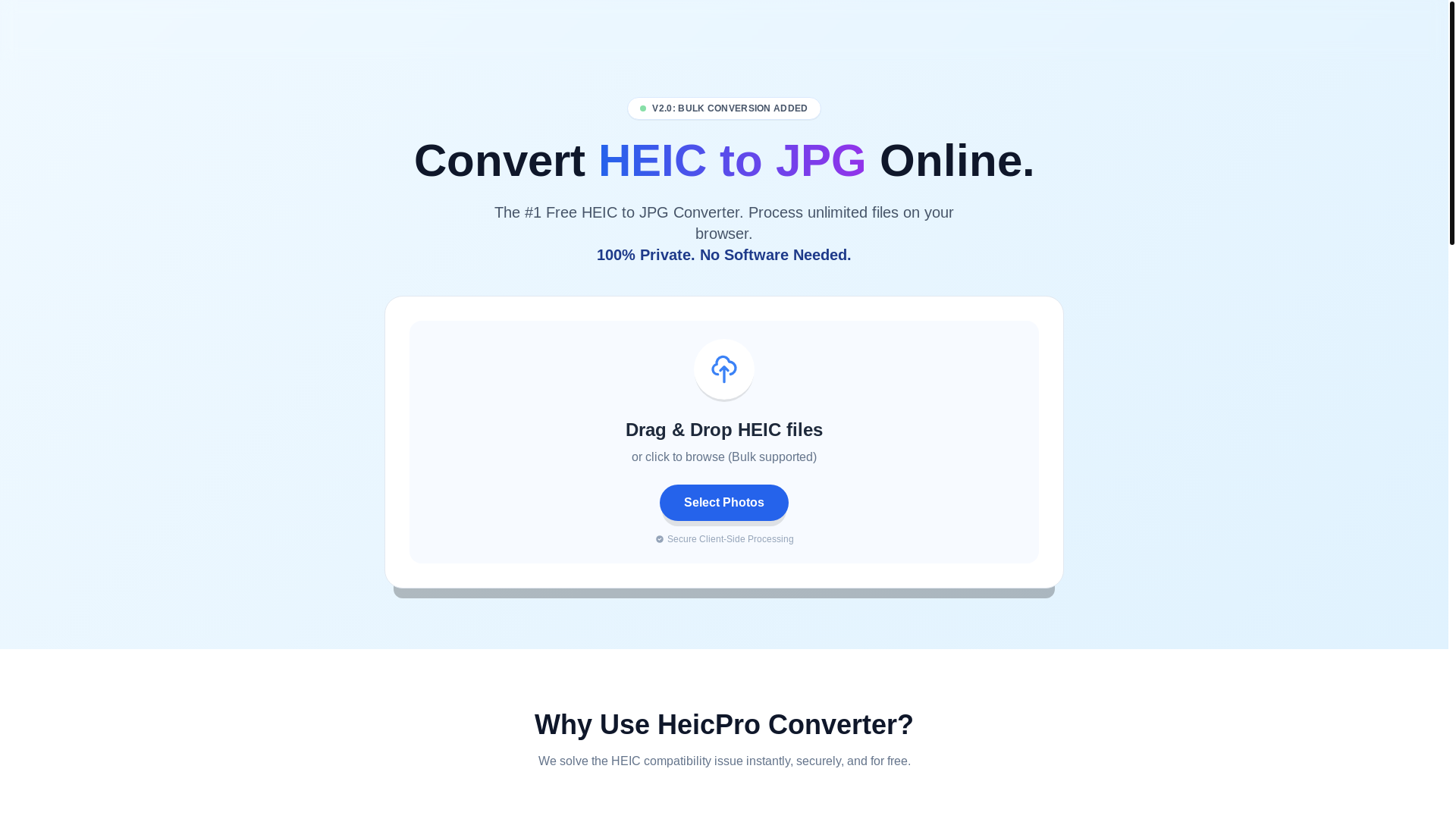 website screenshot of https://heicpro.com/