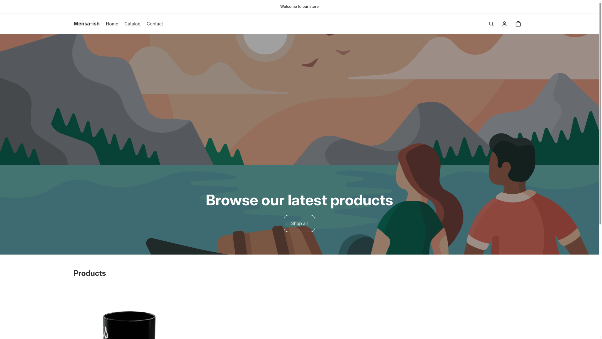 website screenshot of https://mensa-ish.com/