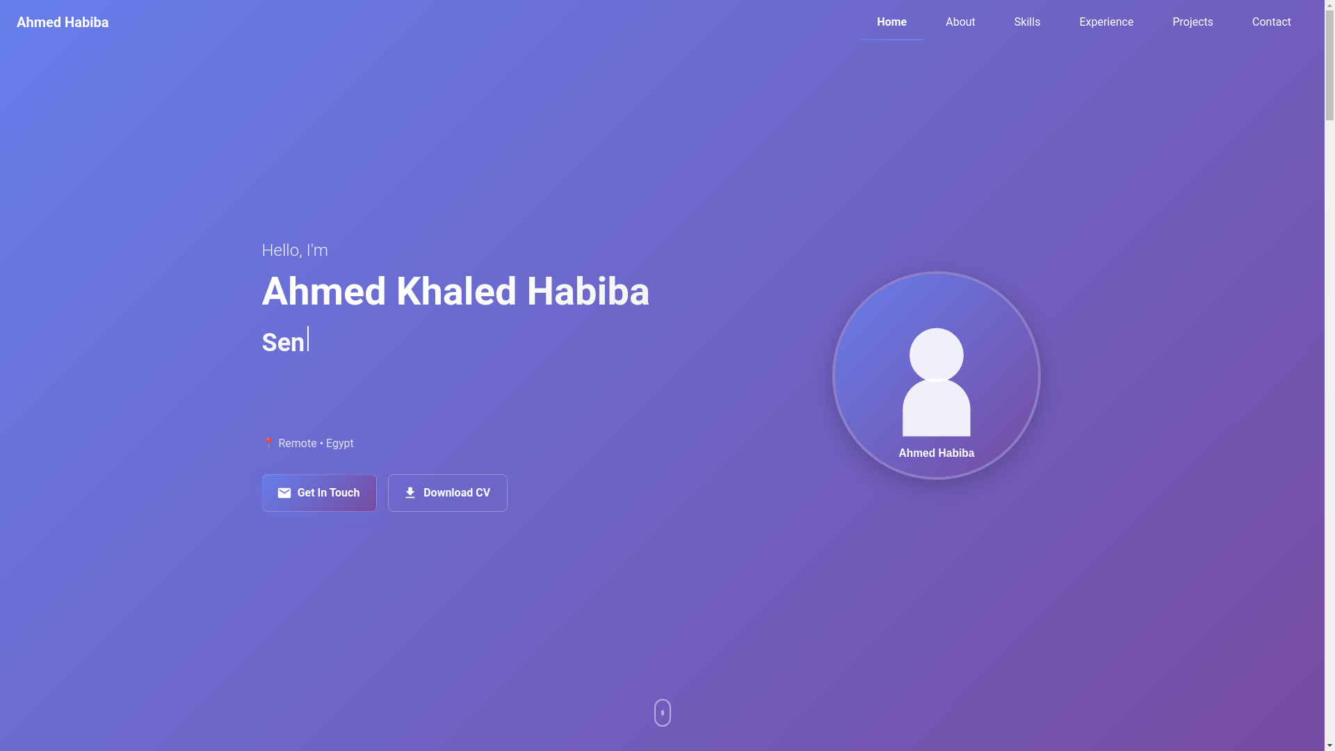website screenshot of https://ahmedhabiba.dev/