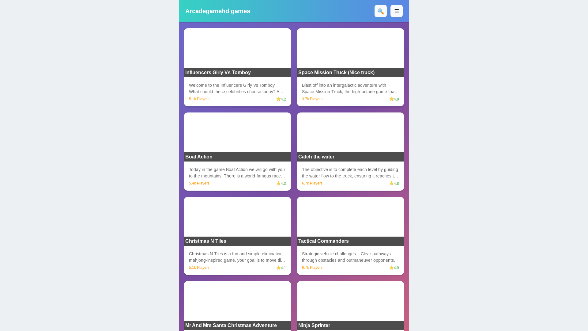 website screenshot of https://arcadegamehd.top/