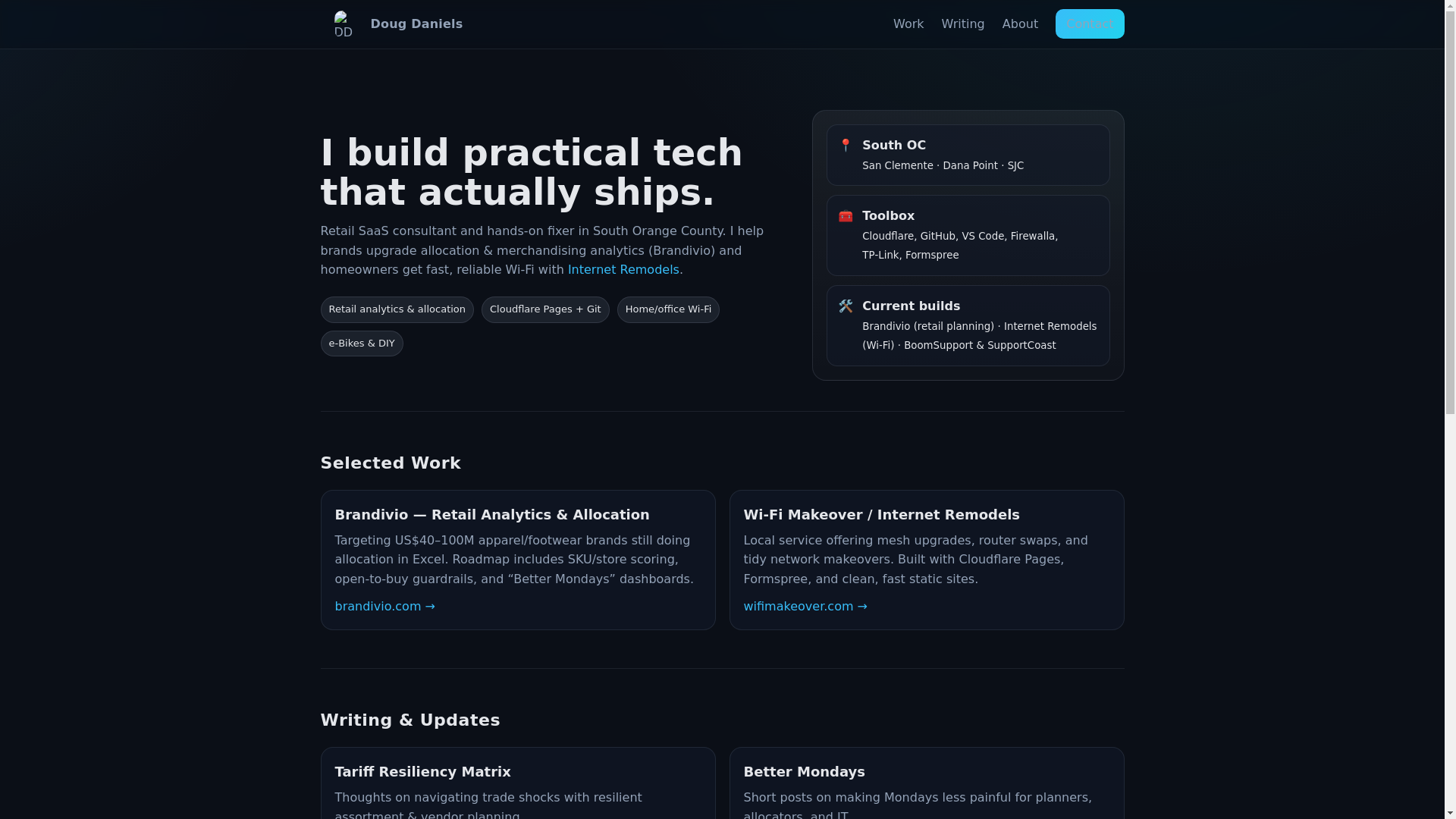 website screenshot of https://dougdaniels-com.pages.dev/