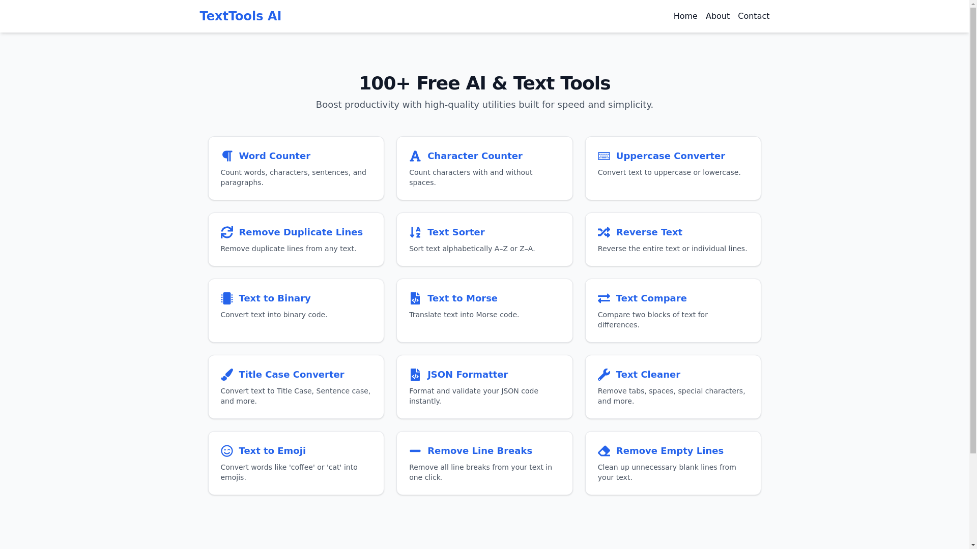 website screenshot of https://thetexttool.com/