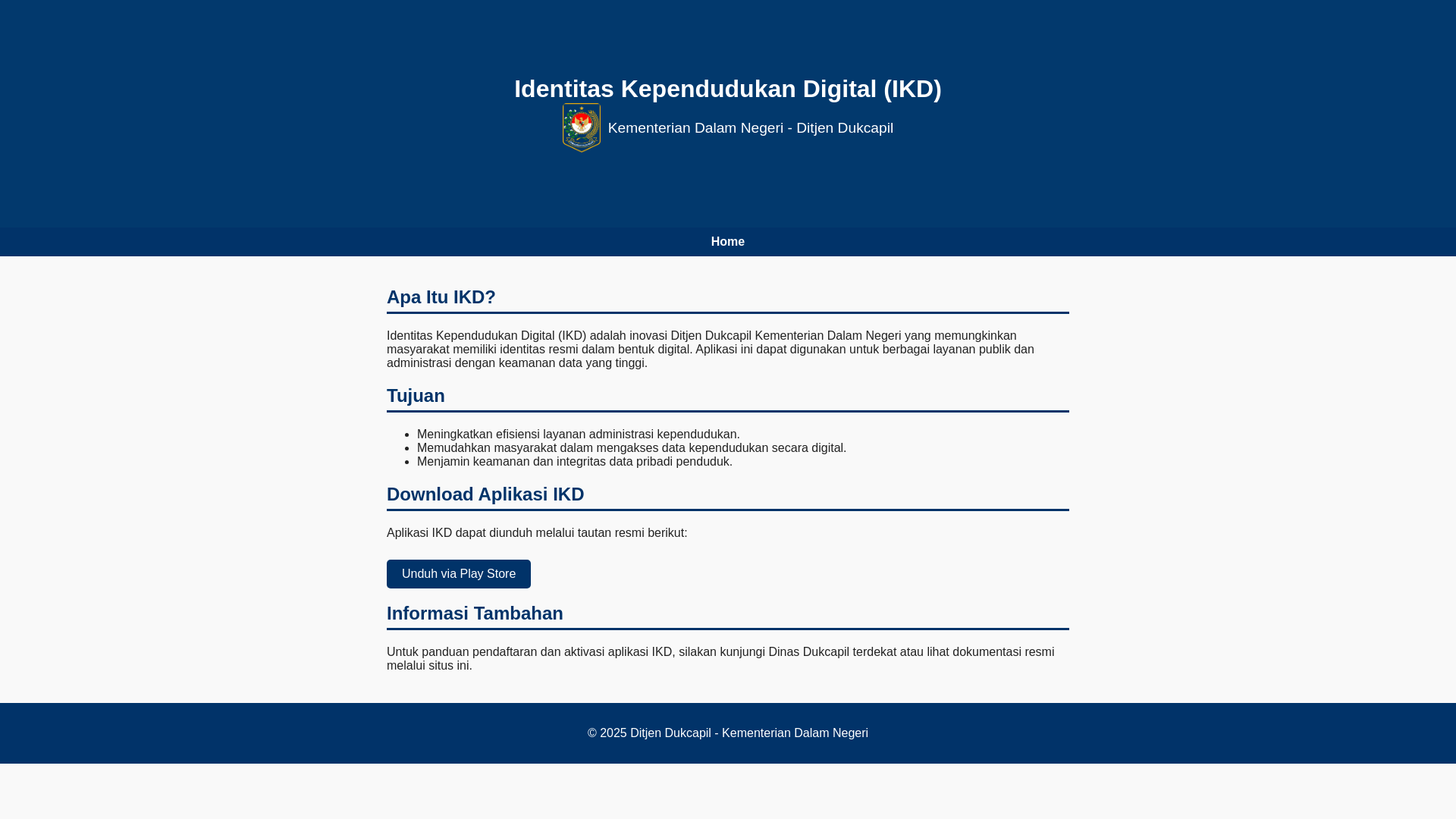 website screenshot of https://pendaftaran-ikd.digital/