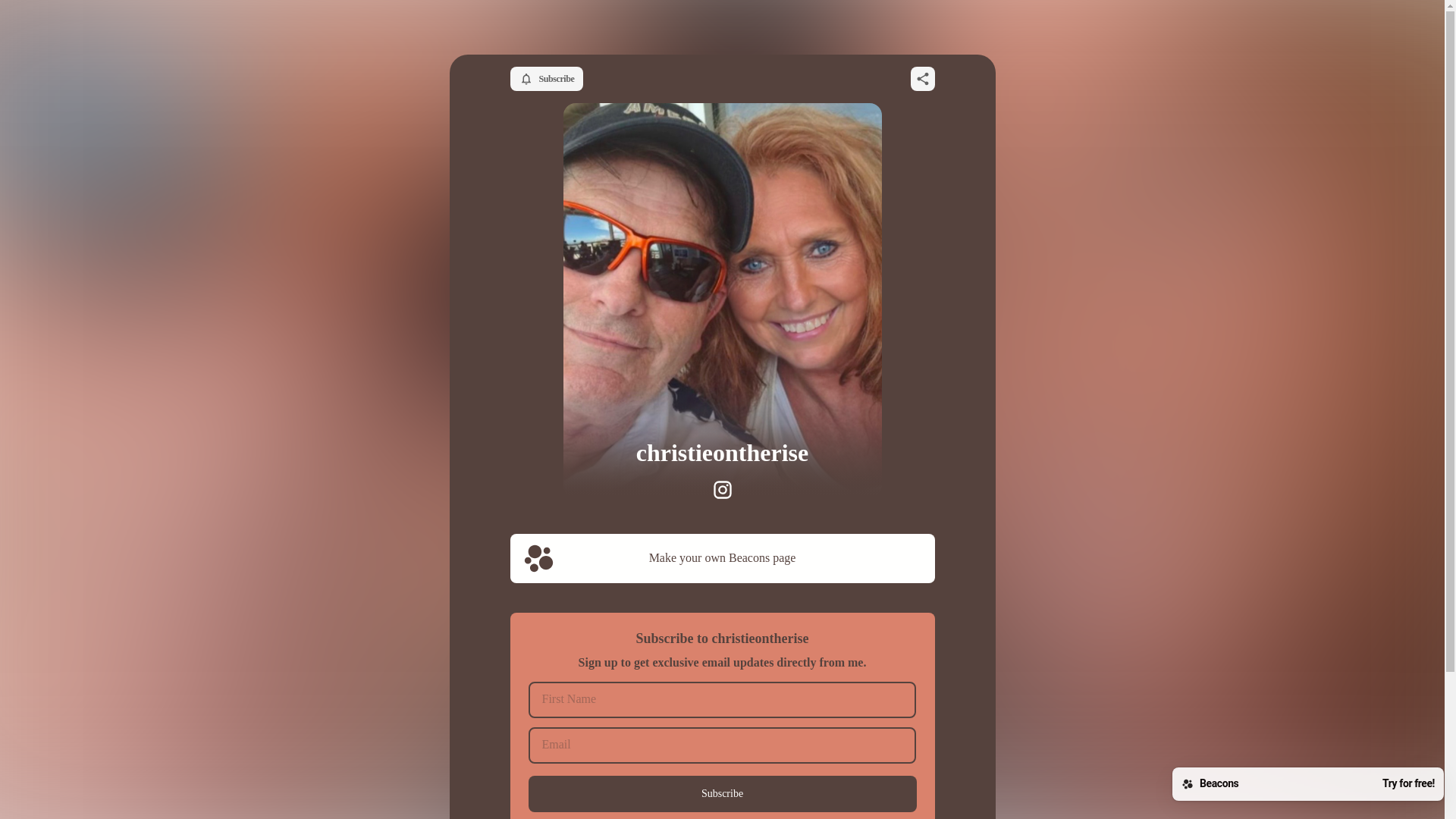 website screenshot of https://christieontherise.com/