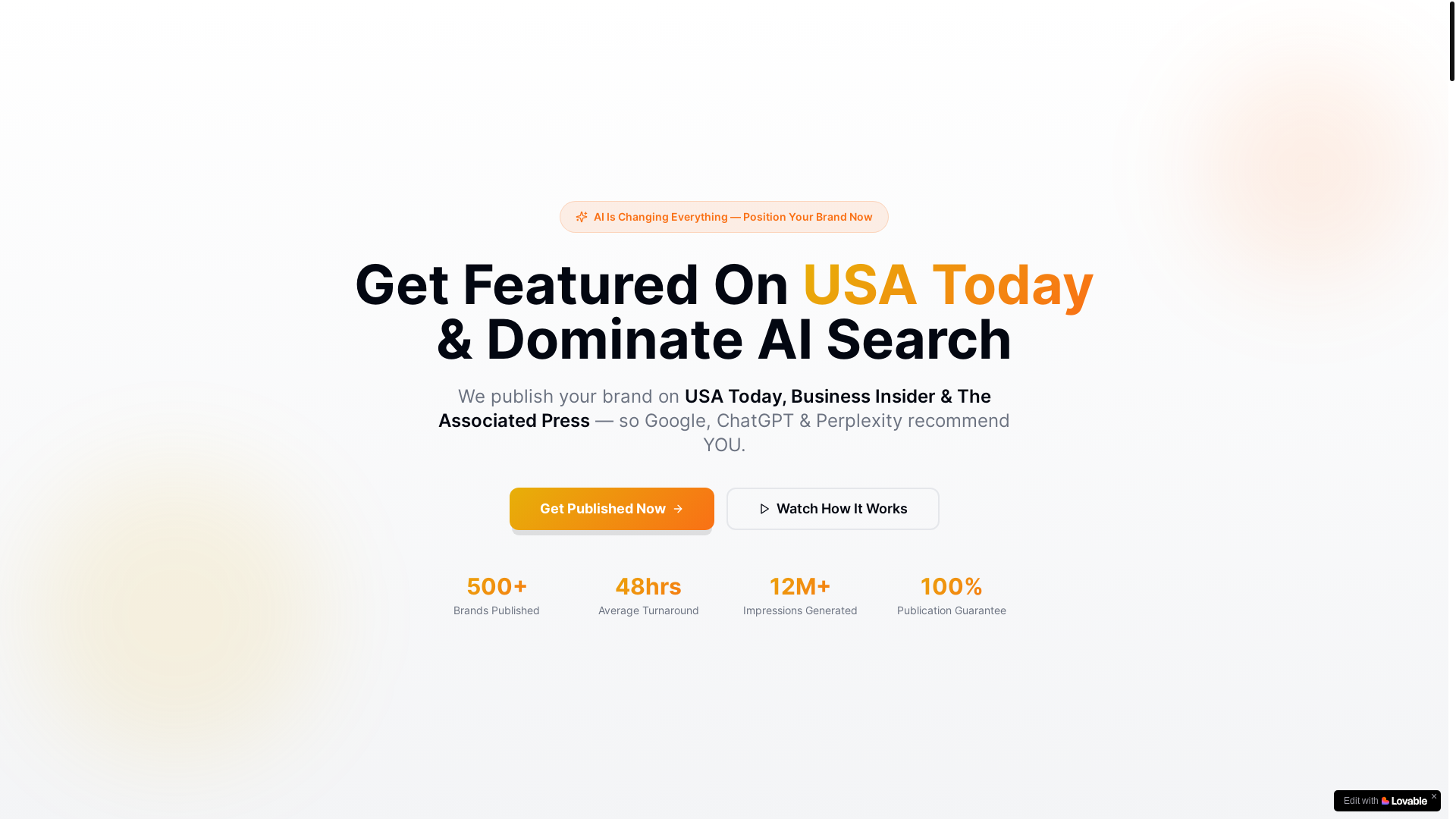 website screenshot of https://authoritysparker.ai/