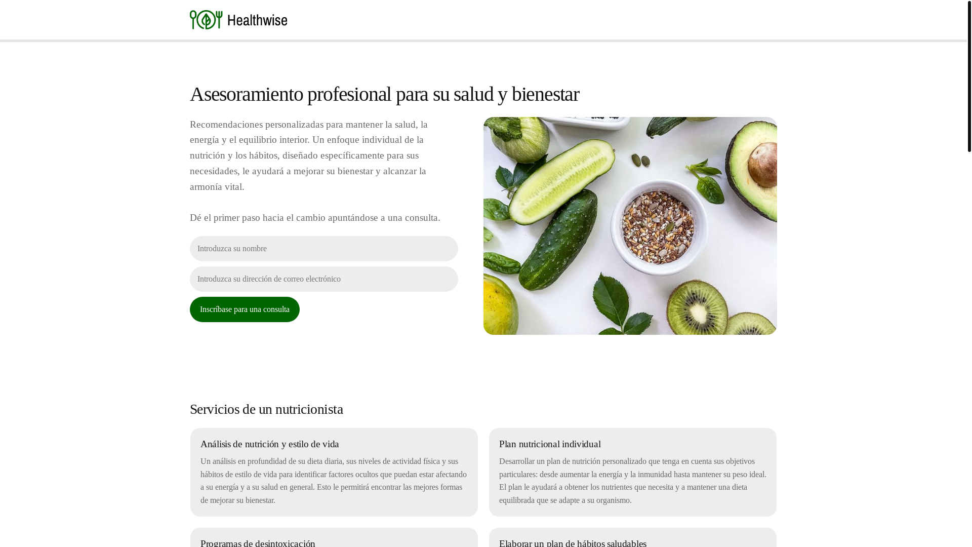 website screenshot of https://healthwisela.info/