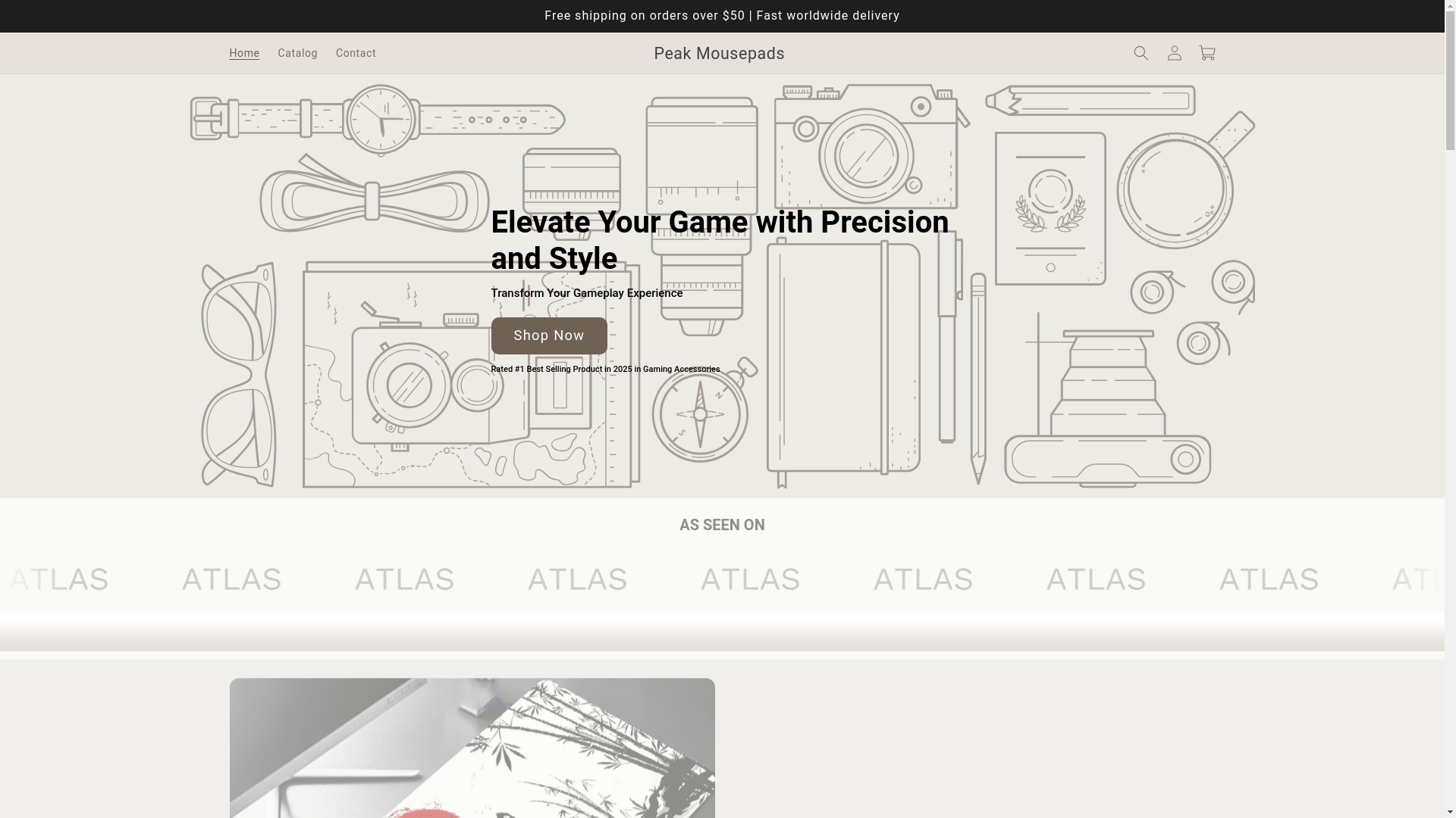 website screenshot of https://peakmousepads.shop/