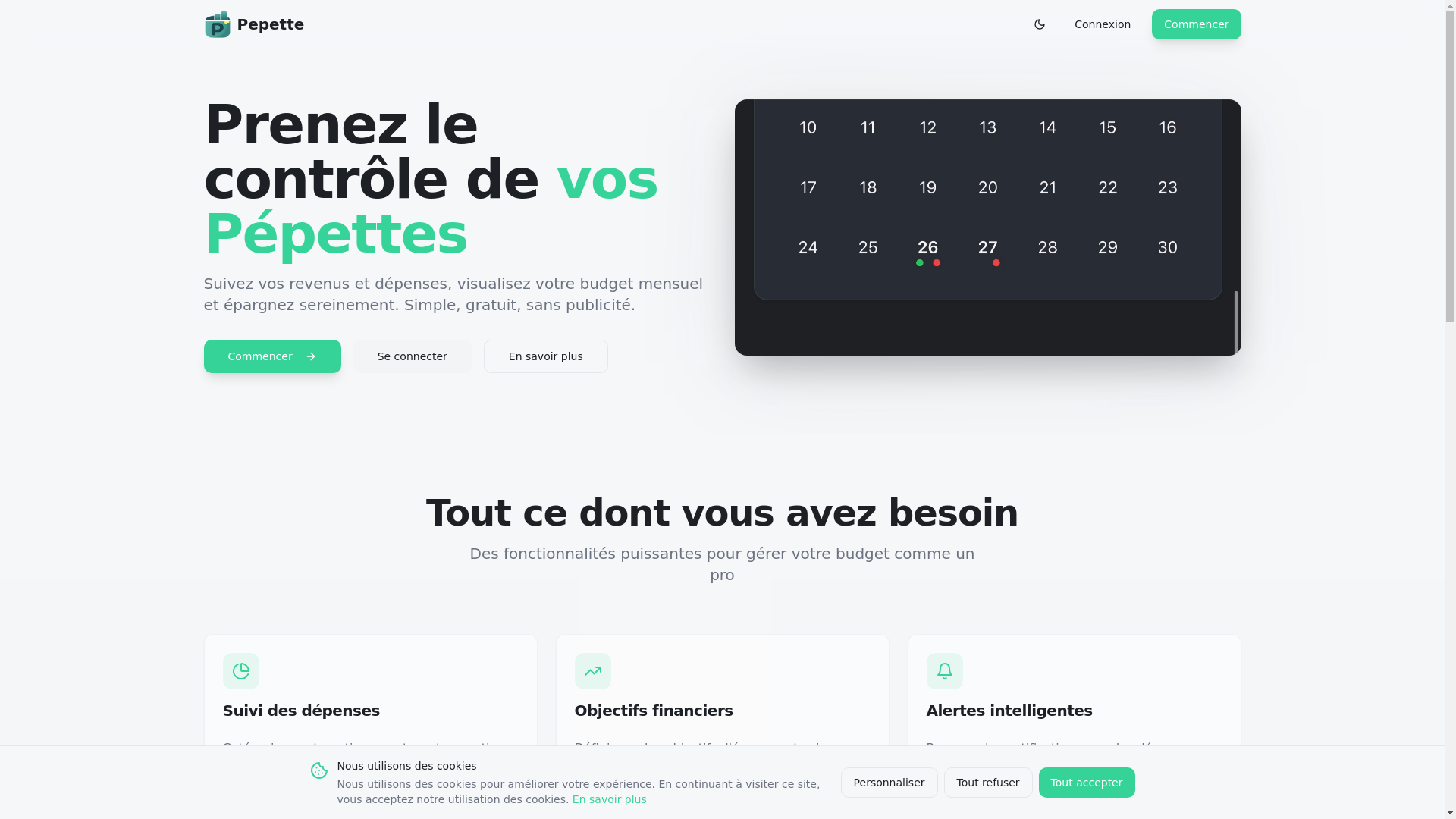 website screenshot of https://pepette.app/