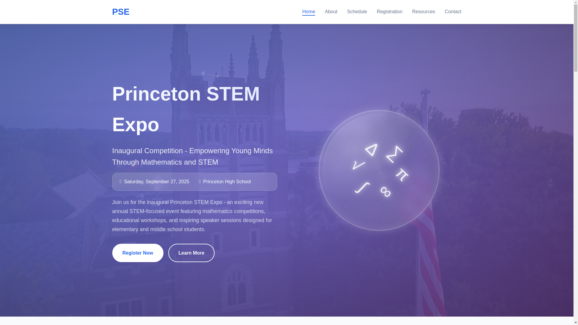 website screenshot of https://princetonstem.org/