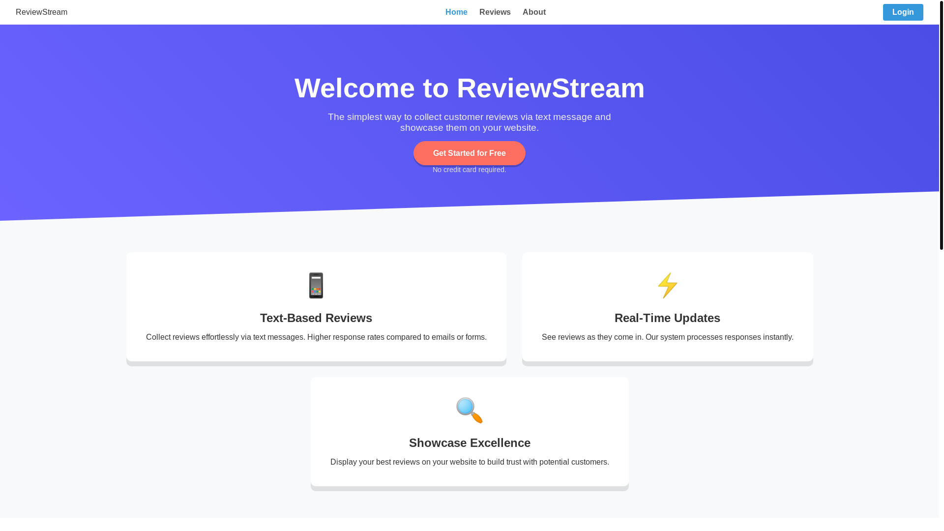 website screenshot of https://review-streams.com/