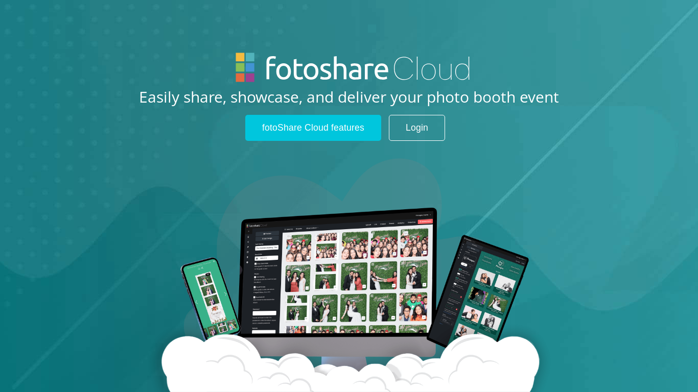 website screenshot of https://fotoshare.co/