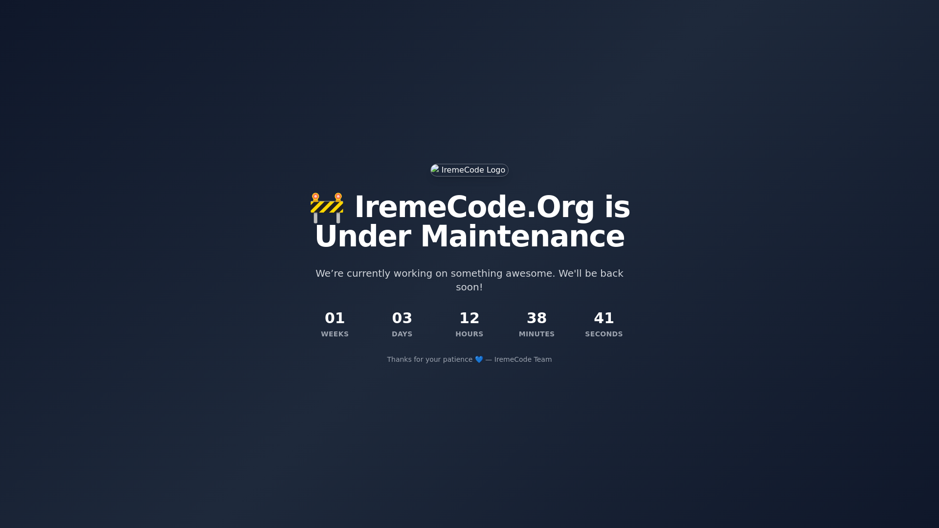 website screenshot of https://iremecode.org/