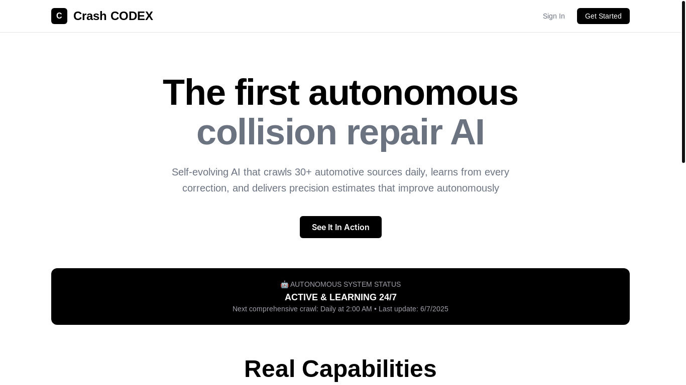 website screenshot of https://crashcodex.xyz/