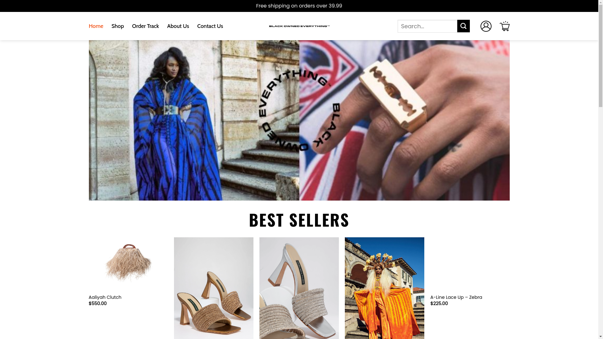 website screenshot of https://problackownedeverything.shop/