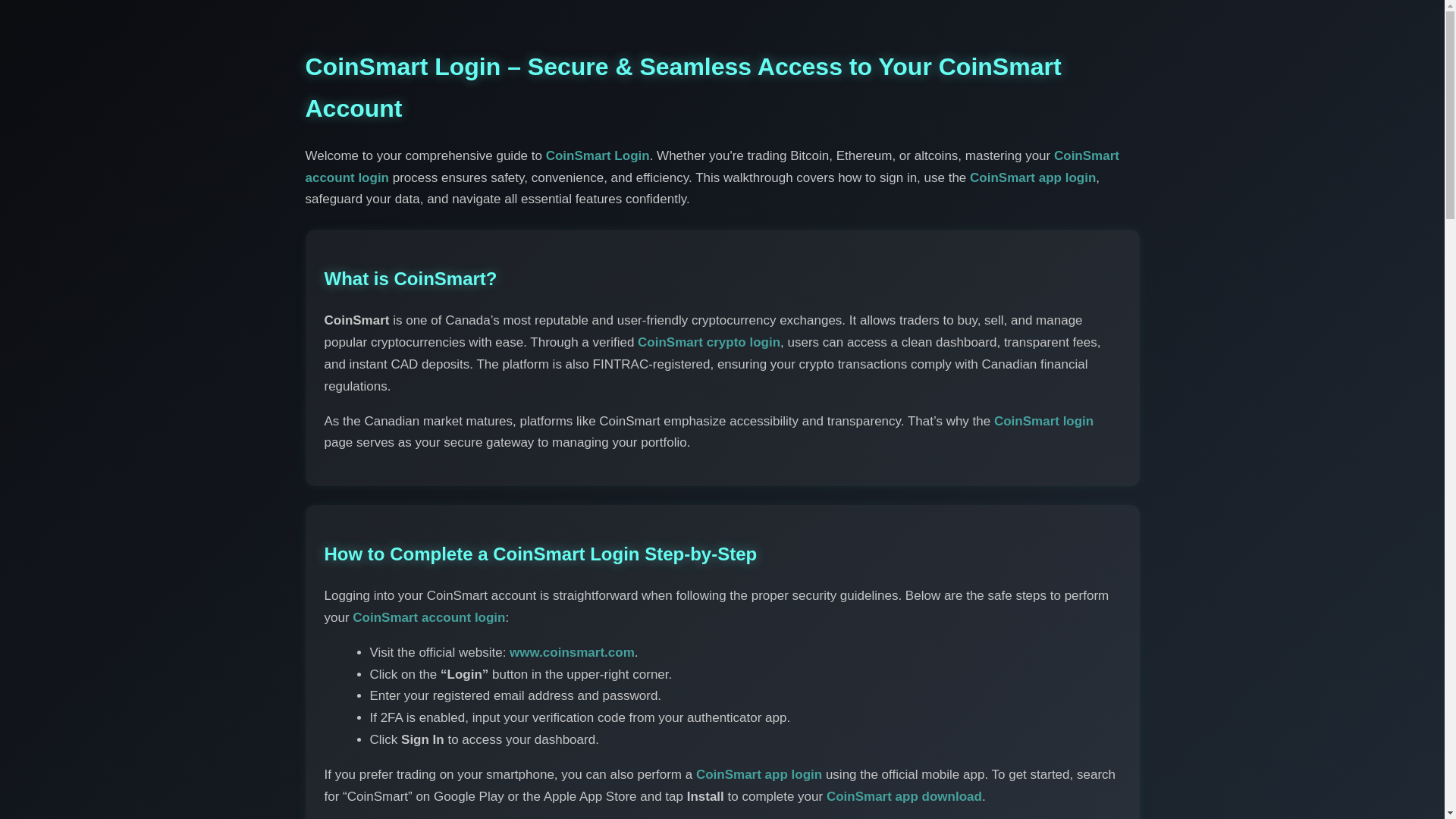 website screenshot of https://hub-coinmrt-logien.pages.dev/