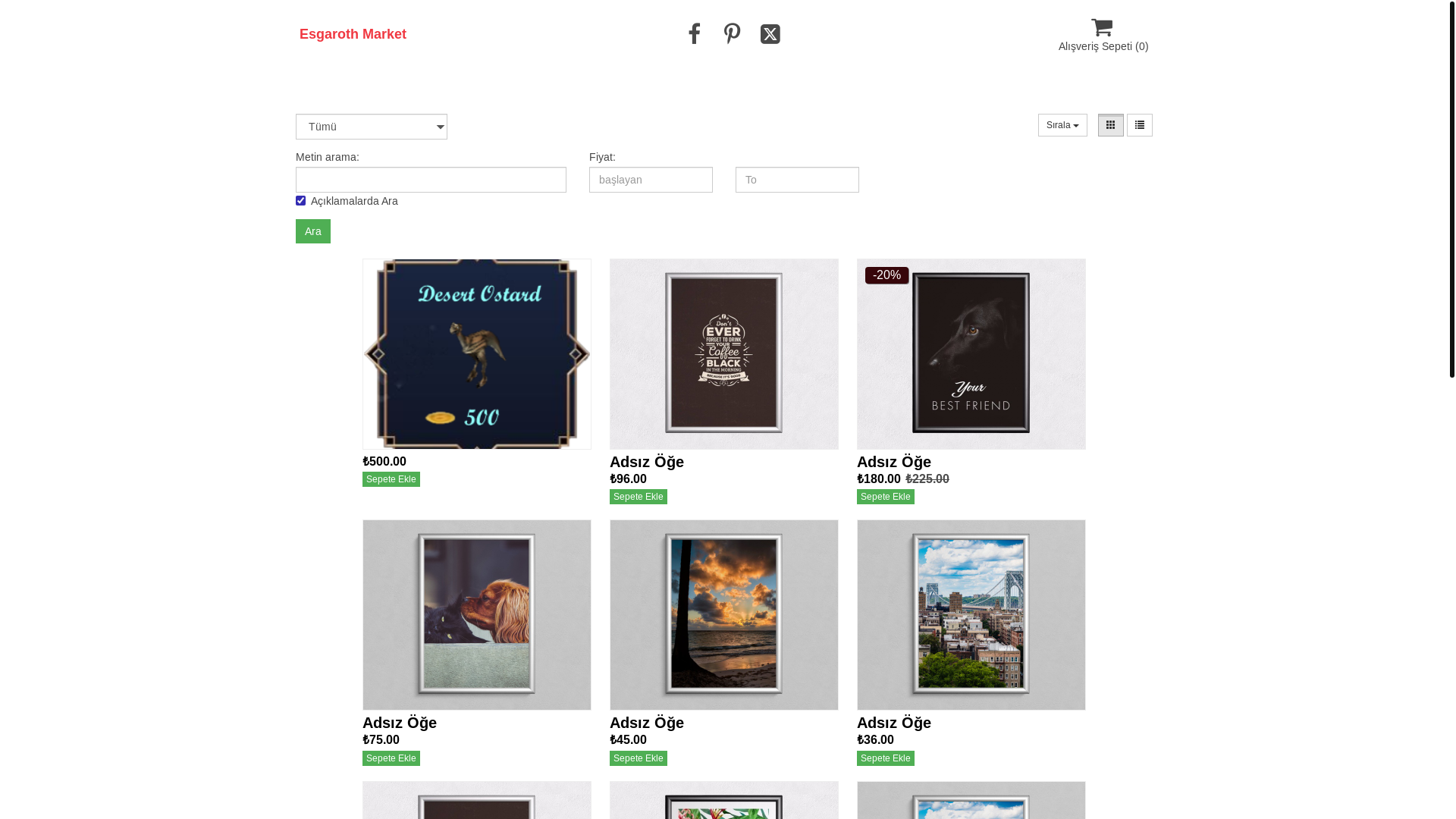website screenshot of https://esgarothmarket.com/