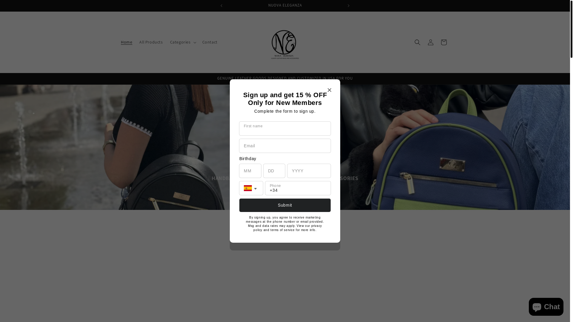website screenshot of https://nuovaeleganza.us/