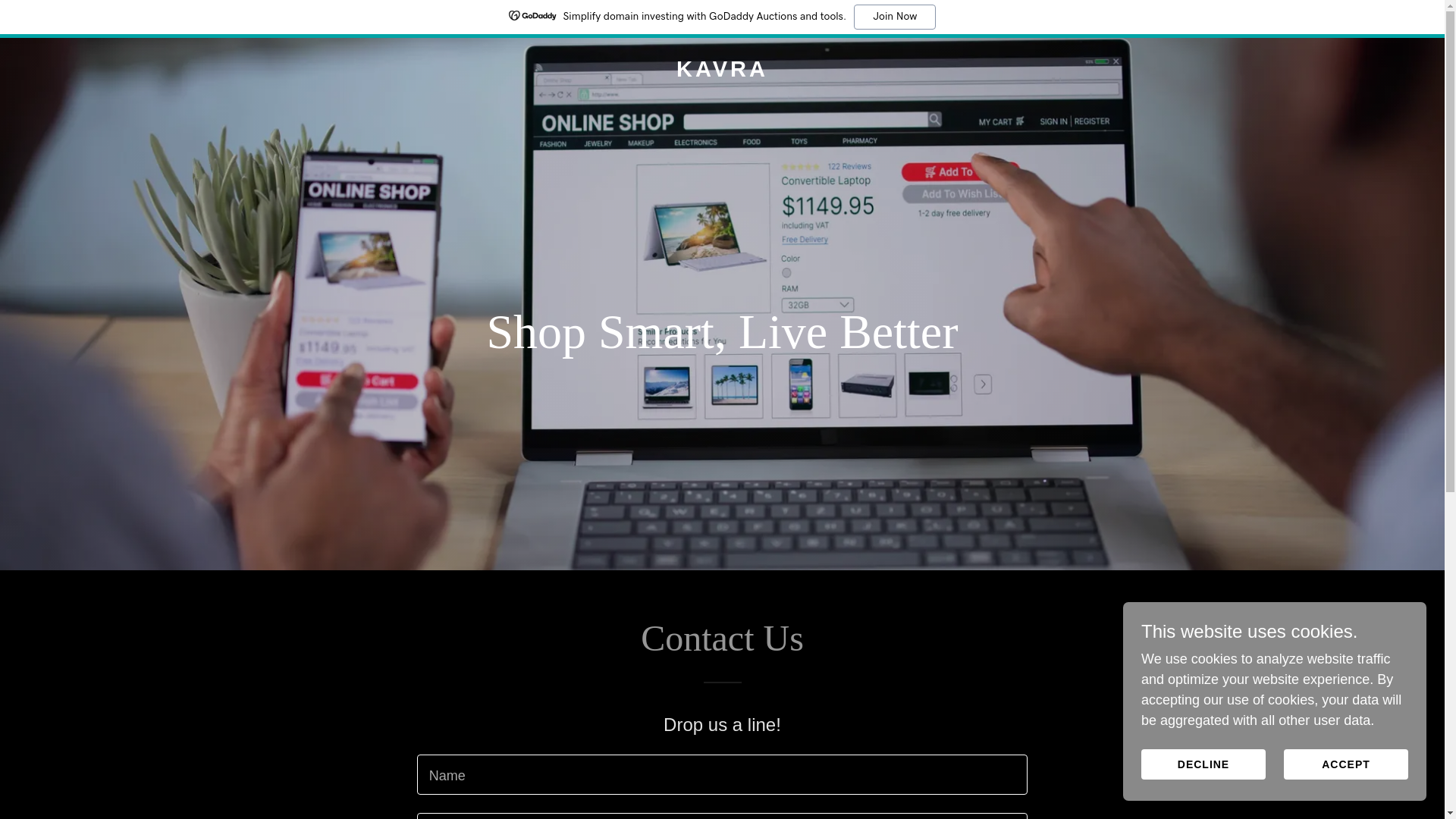 website screenshot of https://kavra.eu/