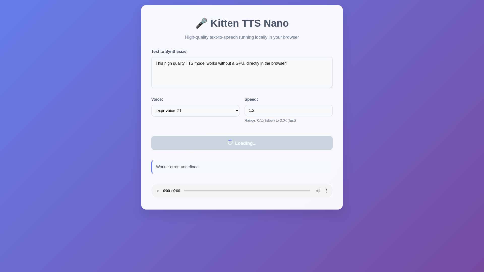 website screenshot of https://kitten-tts-browser.pages.dev/