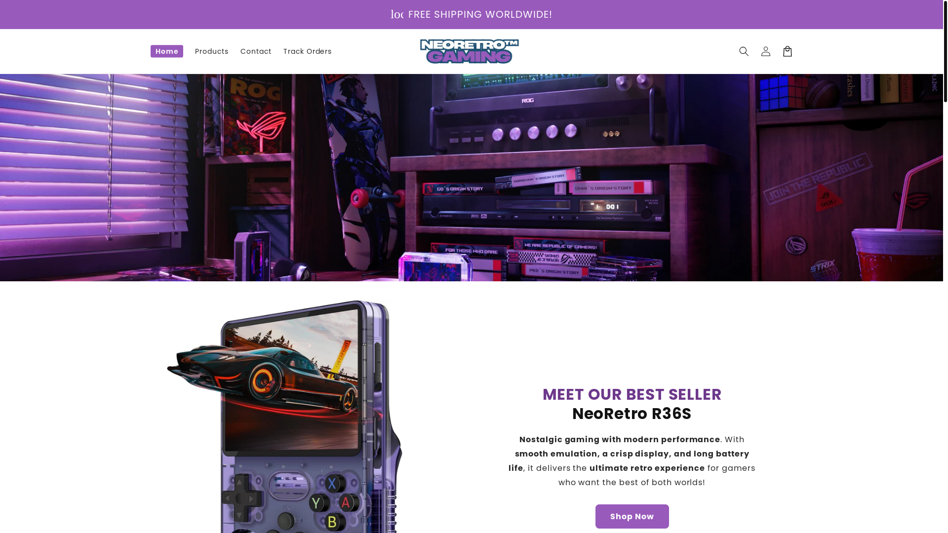 website screenshot of https://neoretrogaming.shop/