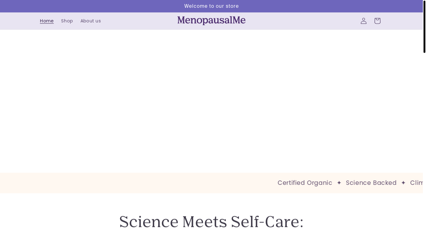 website screenshot of https://menopausalme.co/