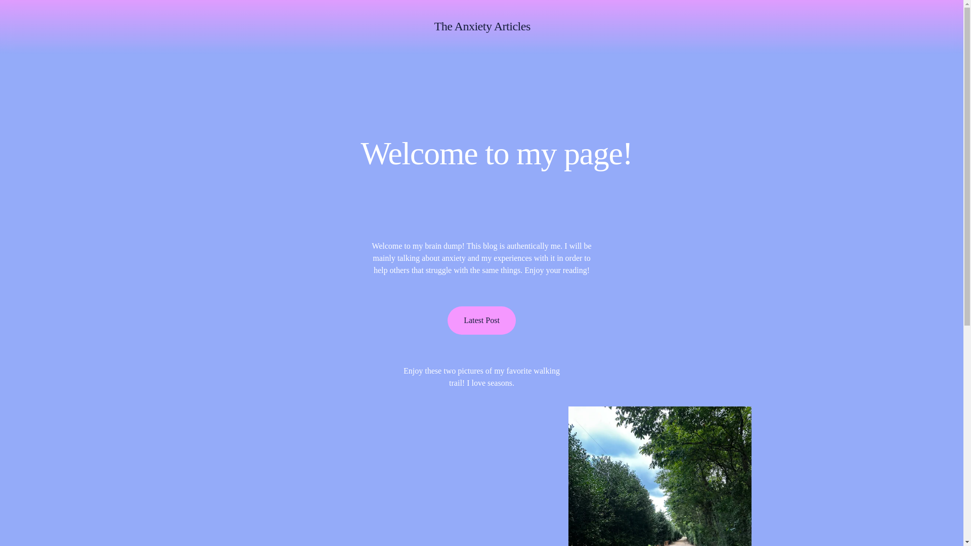 website screenshot of https://theanxietyarticles.org/
