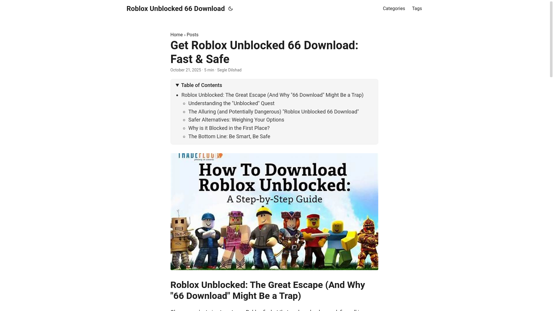 website screenshot of https://roblox-unblocked-66-download.pages.dev/