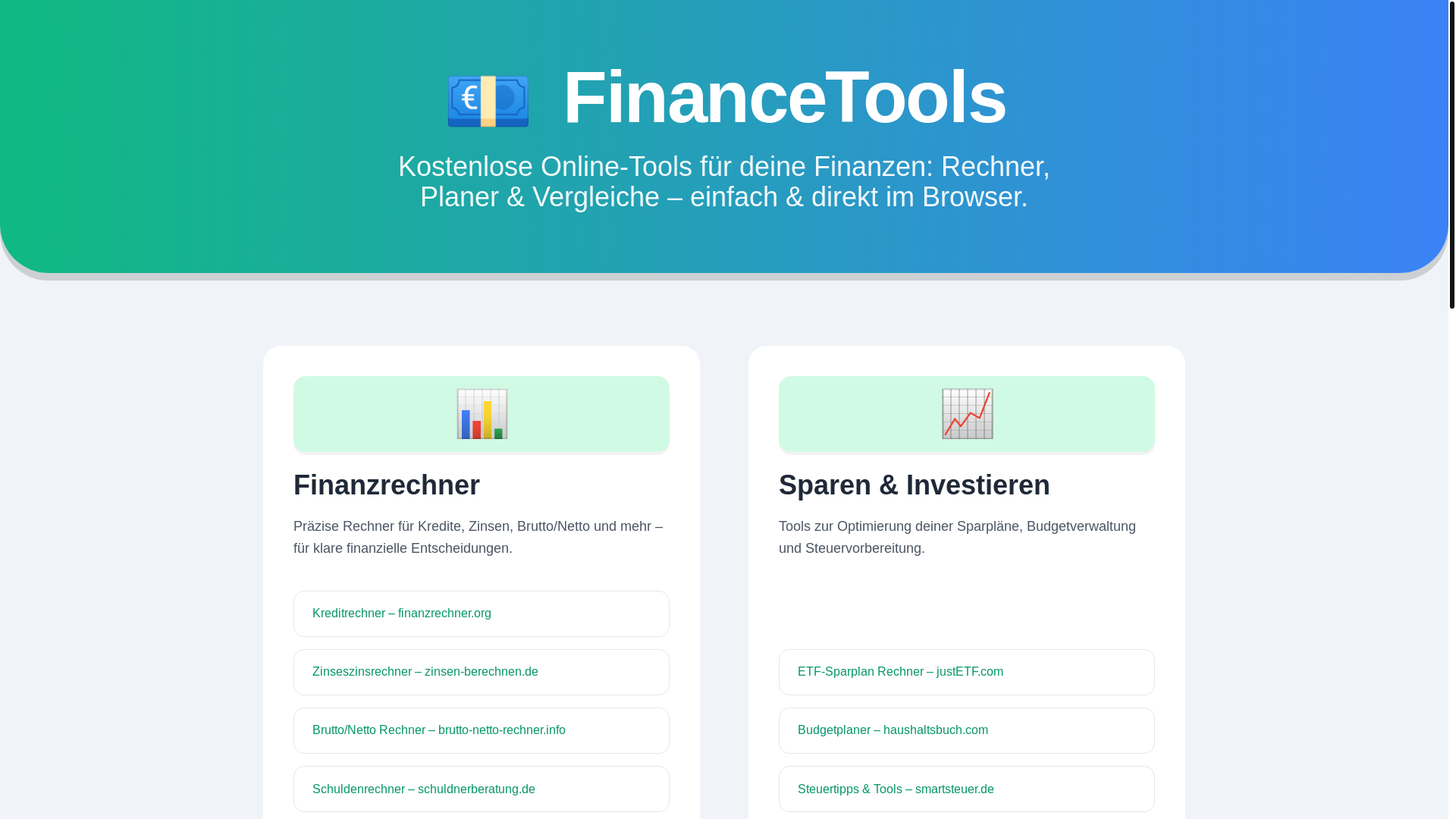 website screenshot of https://financetools.pages.dev/