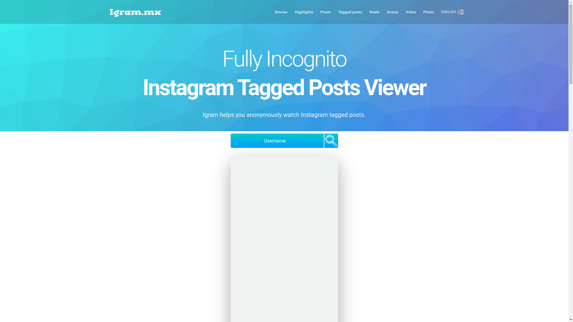 website screenshot of https://igram.mx/tagged