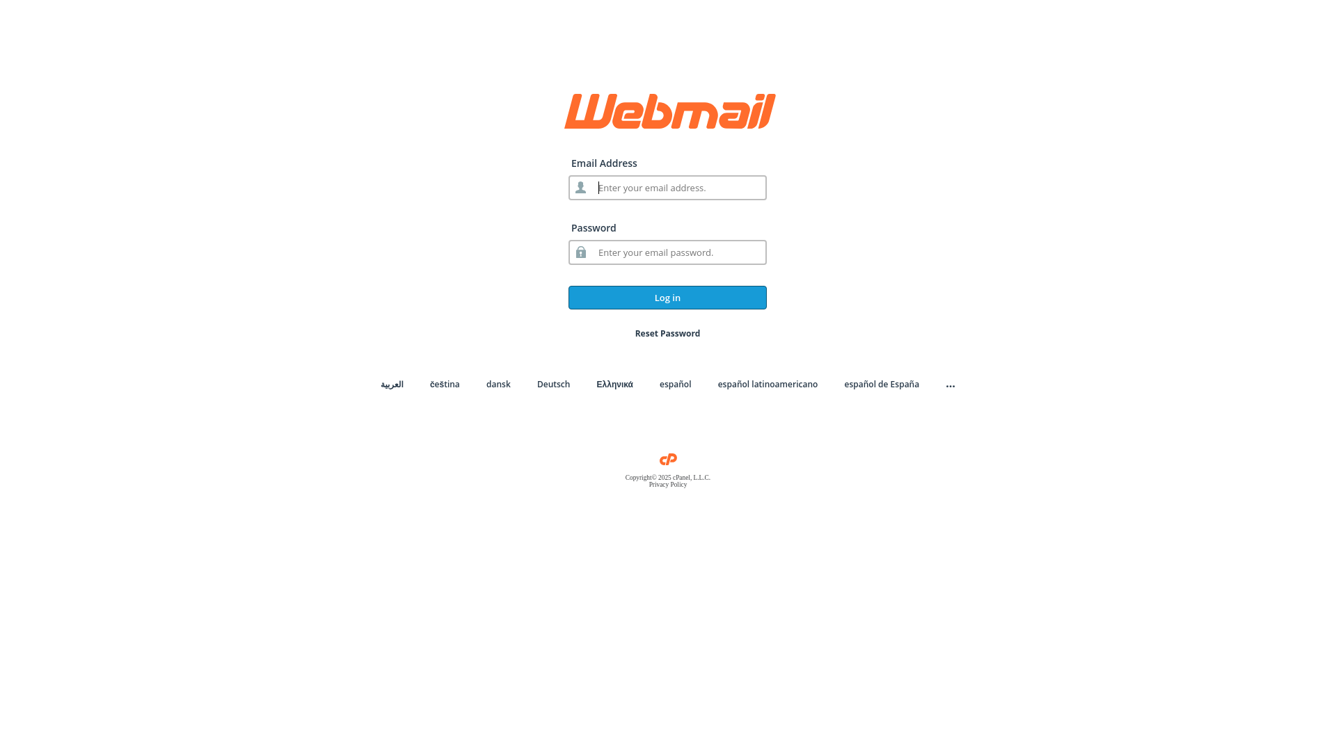 website screenshot of https://www.webmail.classicstage.live