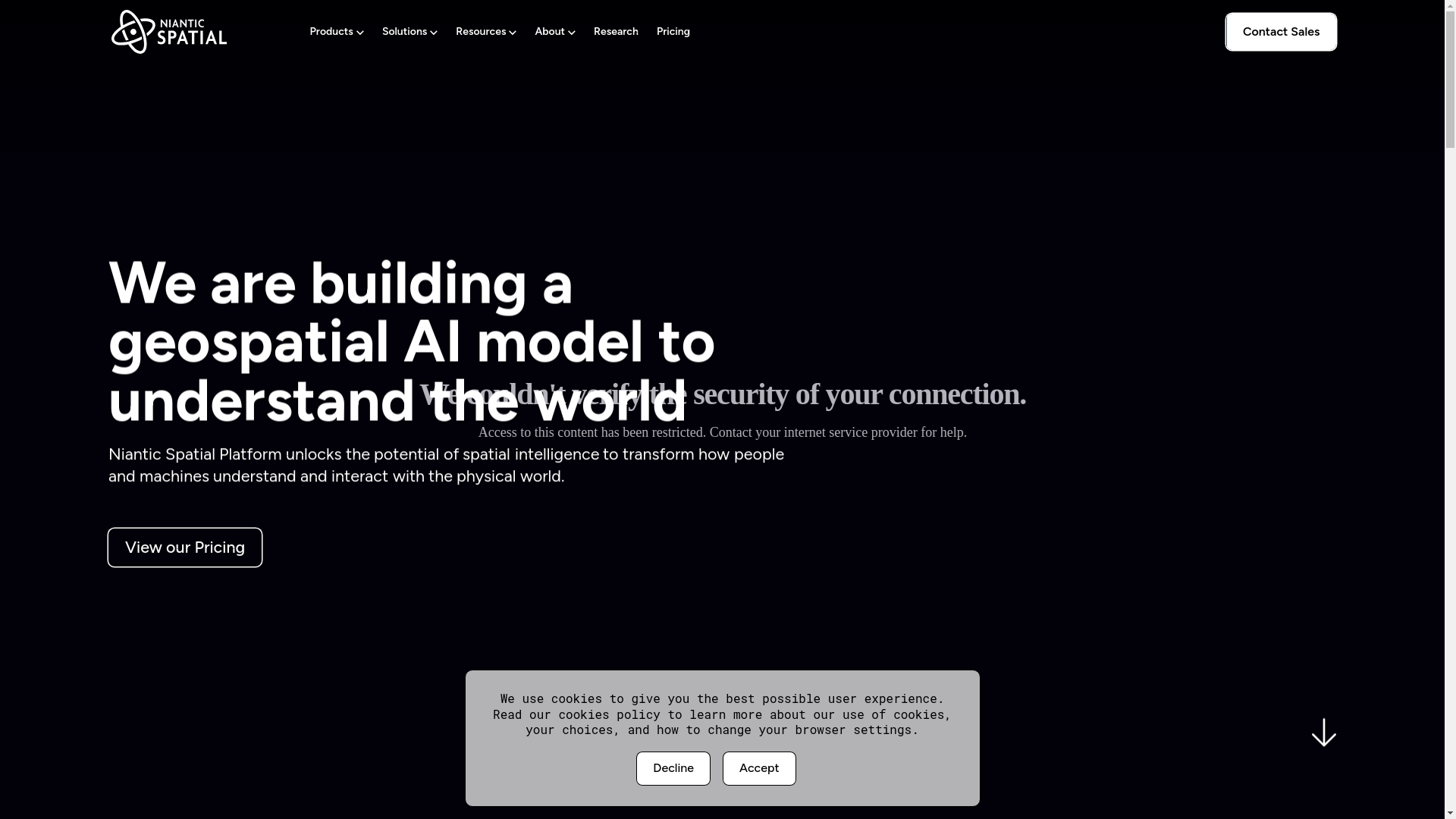 website screenshot of https://nianticspatial.com
