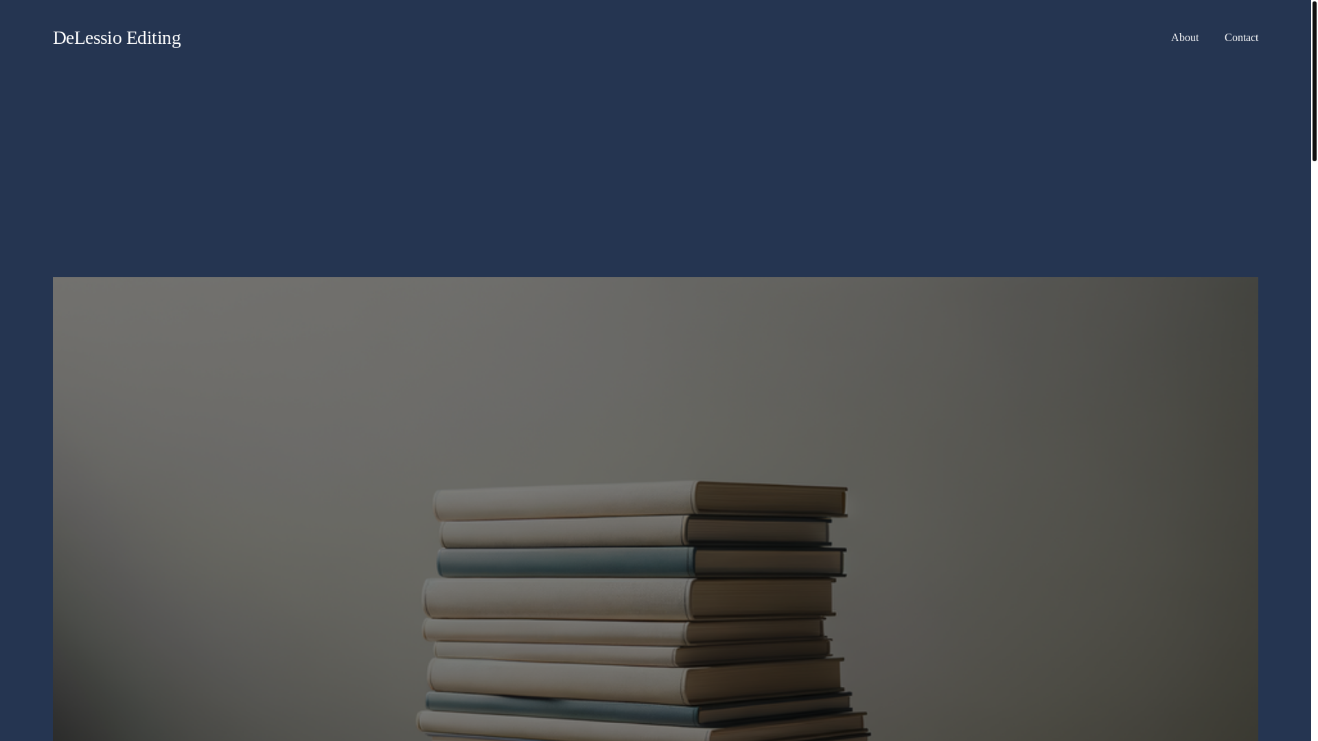 website screenshot of https://delessioediting.com/