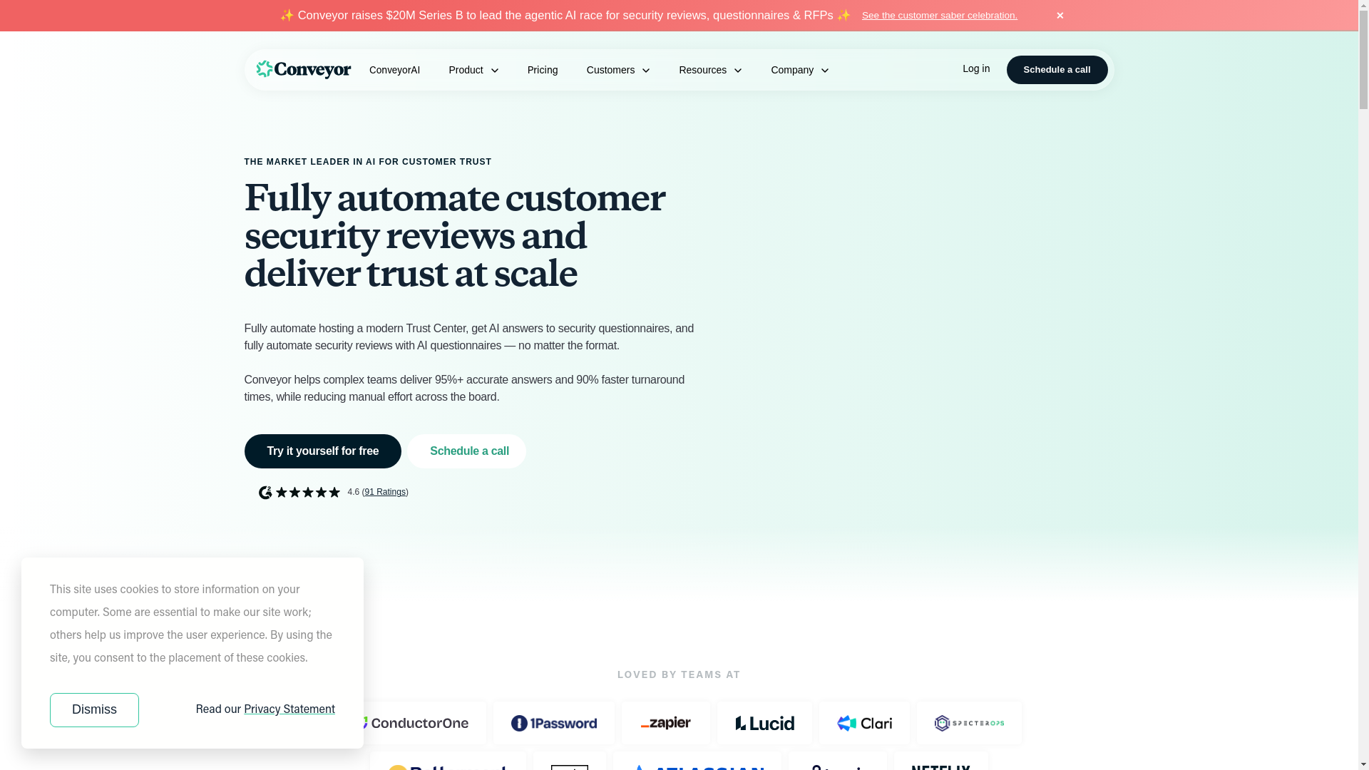 website screenshot of https://conveyorsecurityhub.com/