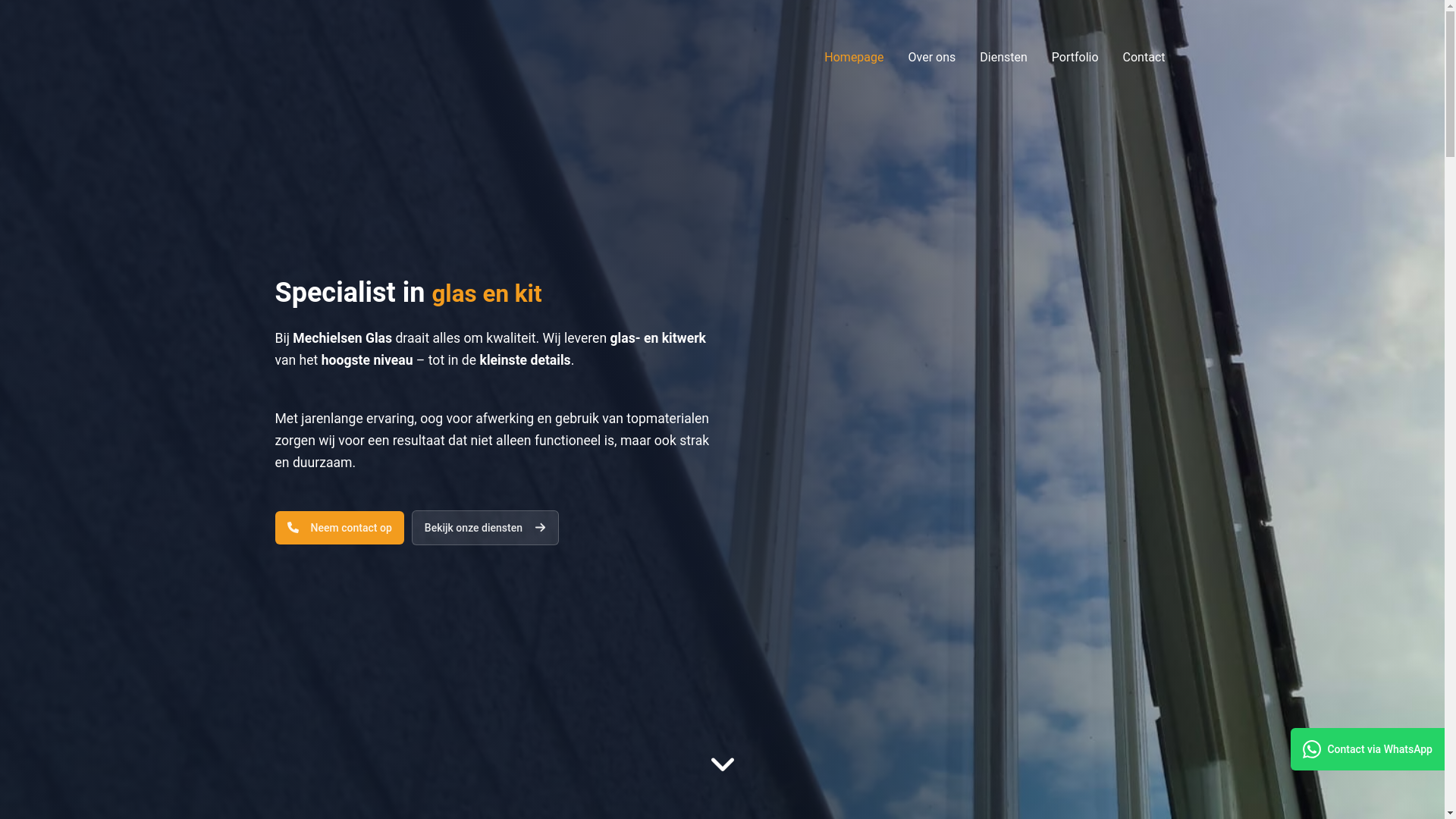 website screenshot of https://mechielsenglas.nl/