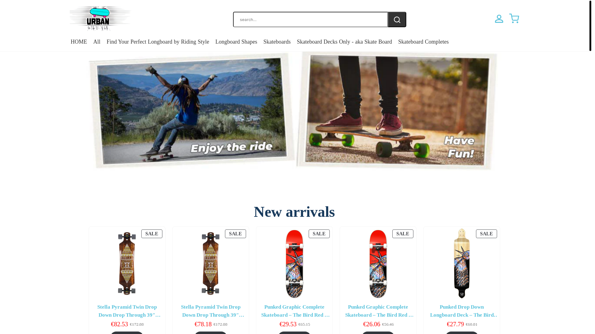 website screenshot of https://skatevibeshop.com/