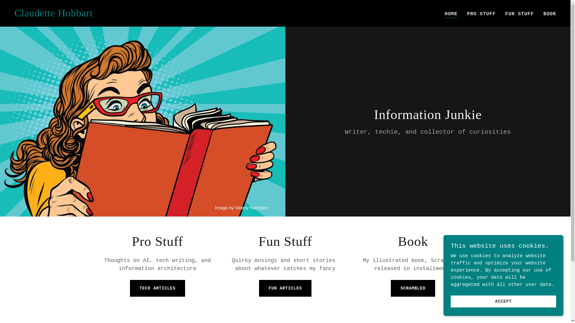 website screenshot of https://claudettehobbart.com/