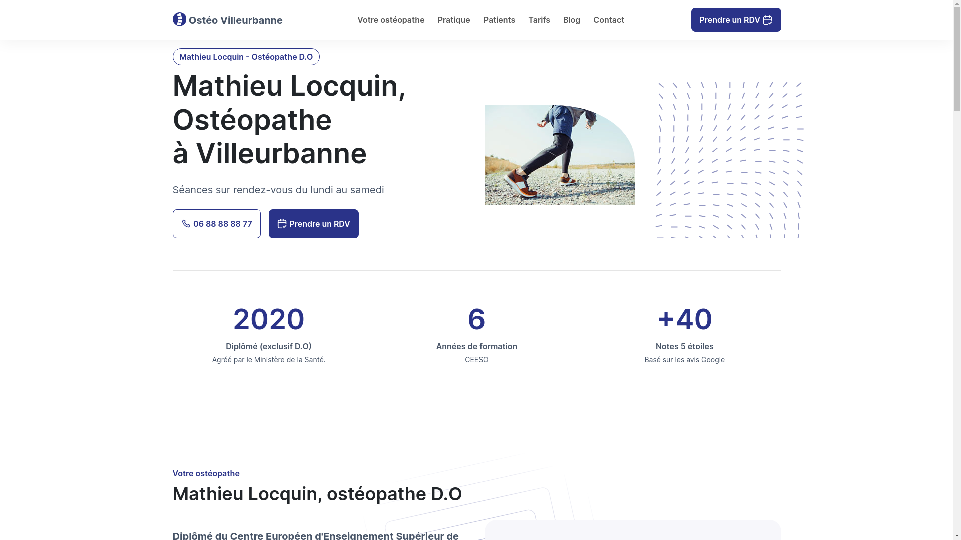website screenshot of https://osteopathe-locquin.fr/