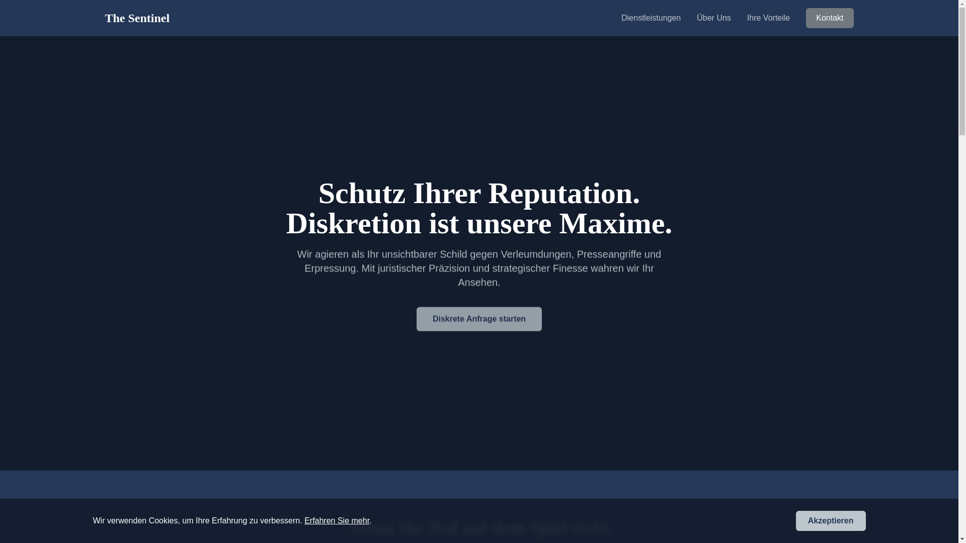 website screenshot of https://thesentinelde.com/