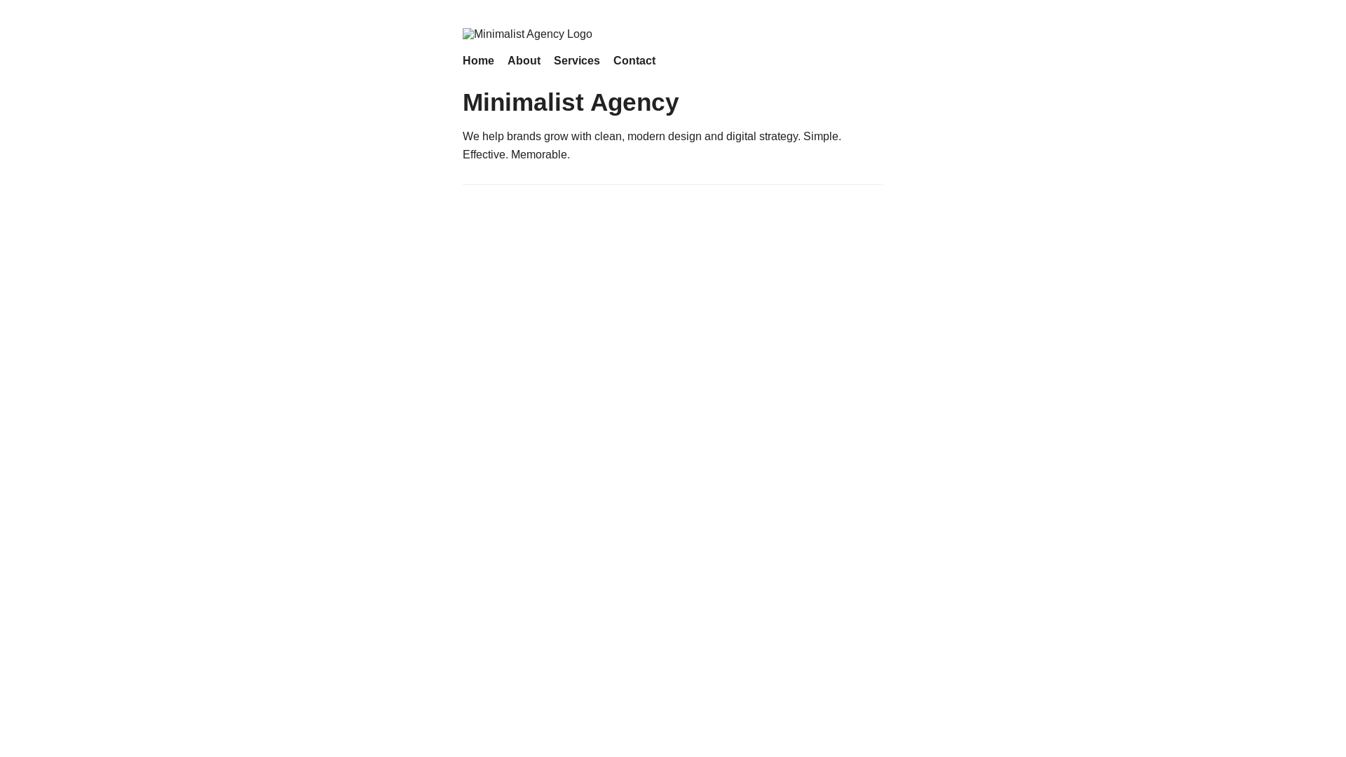 website screenshot of https://minimalist-agency.pages.dev/