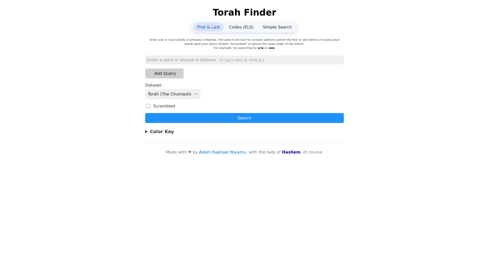 website screenshot of https://torah-patterns.pages.dev/