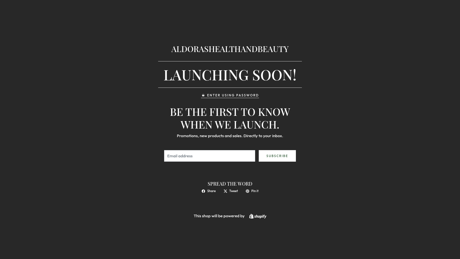 website screenshot of https://aldorashealthandbeauty.com/