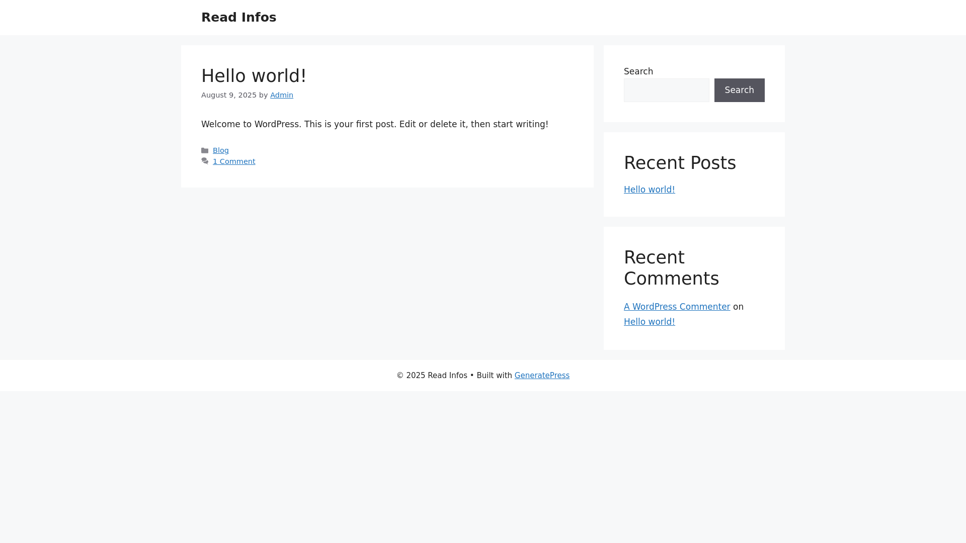 website screenshot of https://readinfos.com.pk/