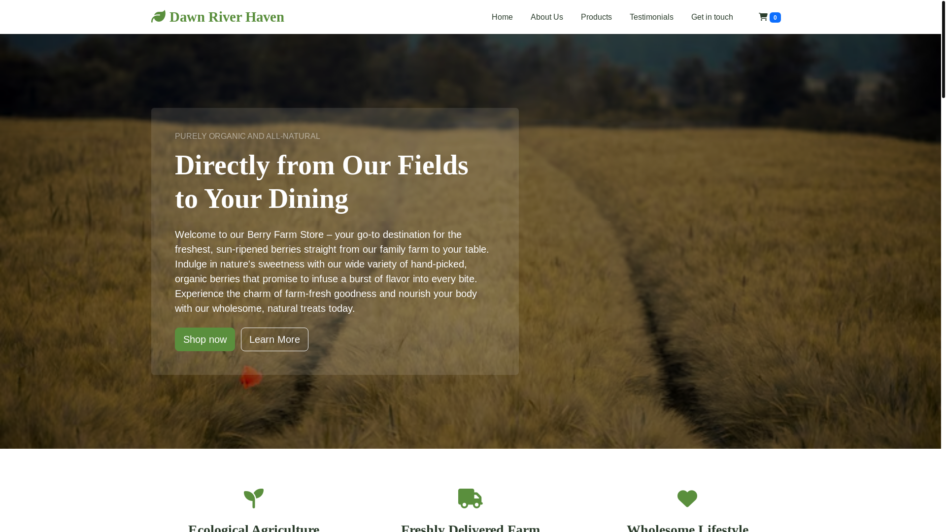 website screenshot of https://dawnriverhaven.sbs/