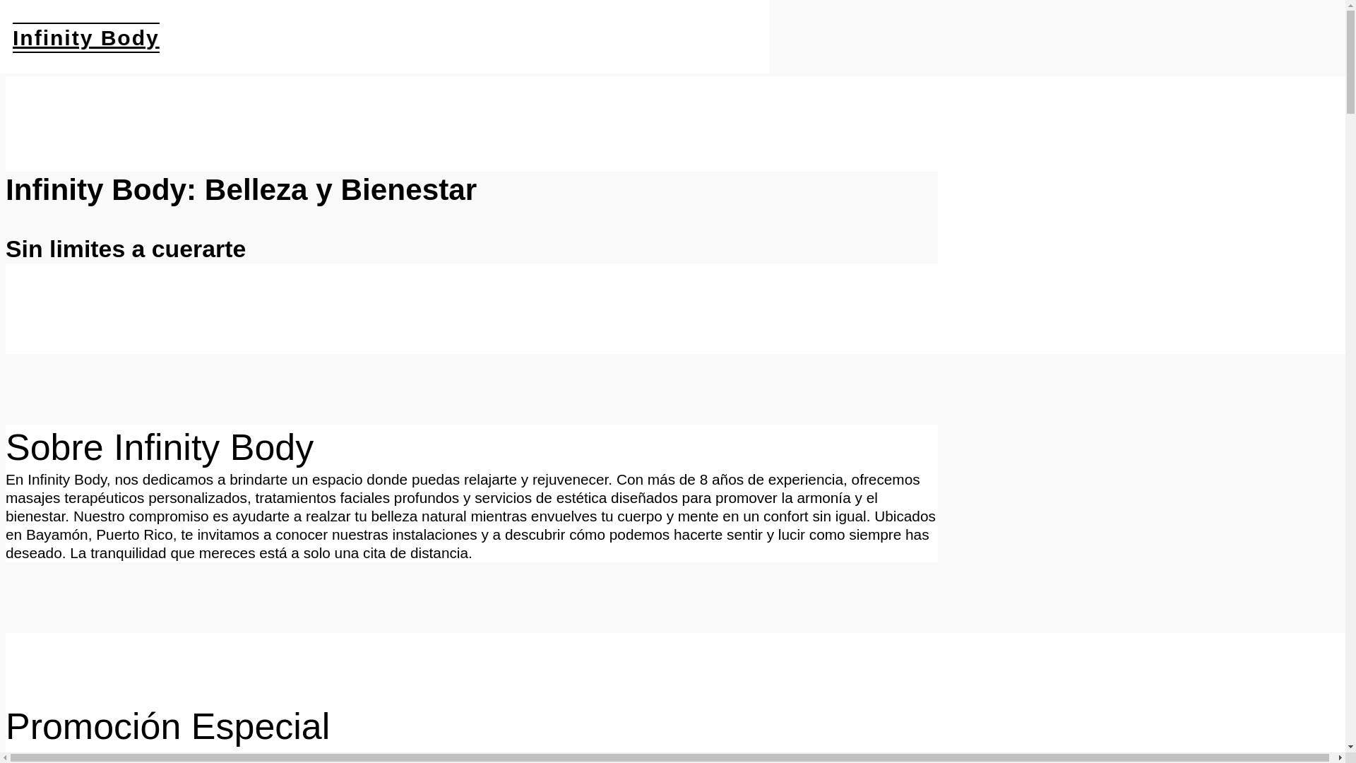 website screenshot of https://infinitybody.online/