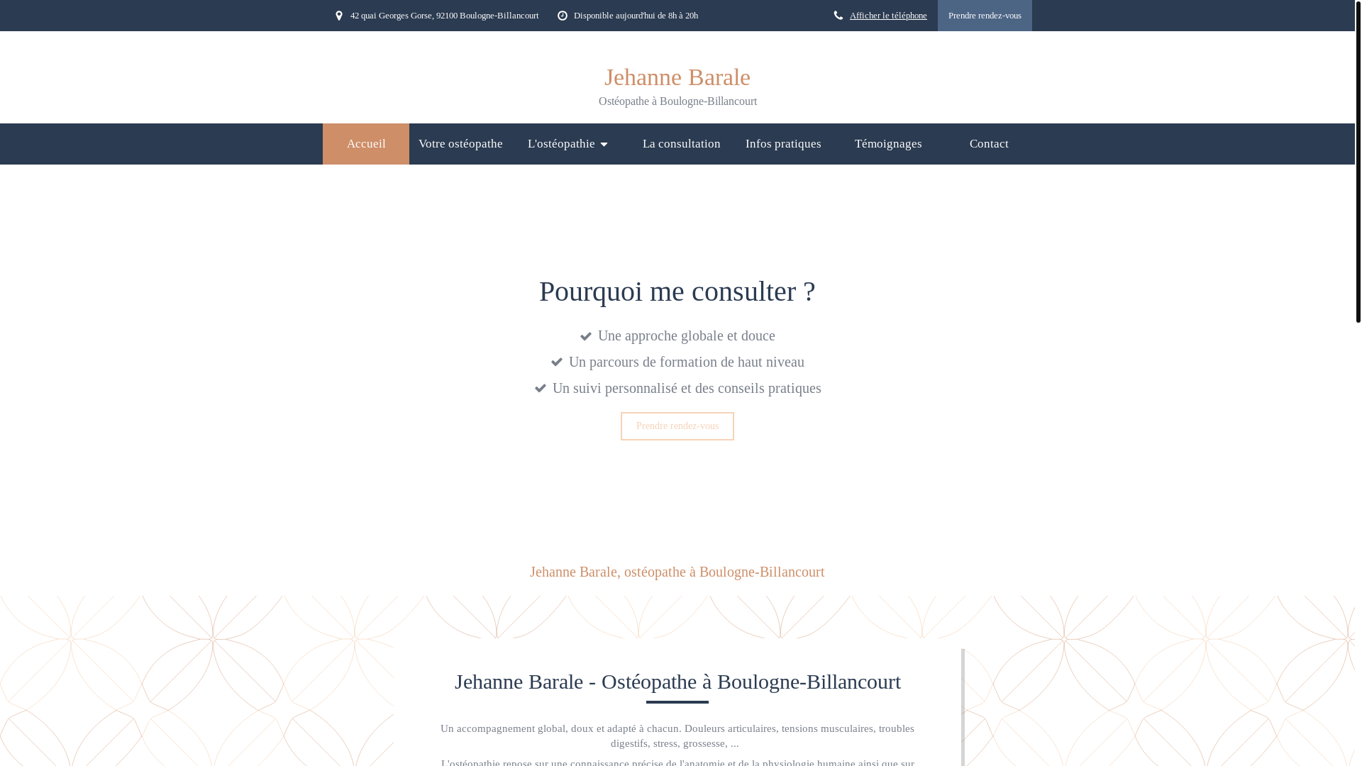 website screenshot of https://jehanne-barale.fr/