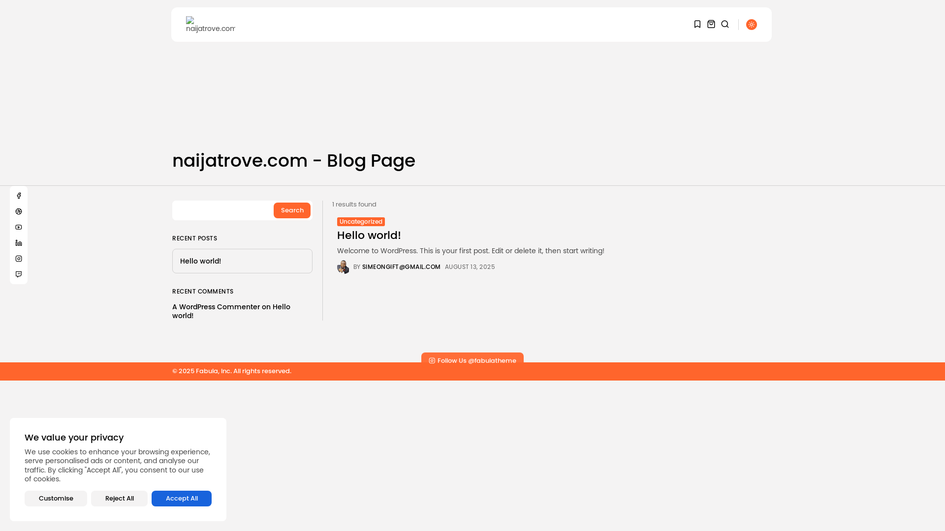 website screenshot of https://naijatrove.com/