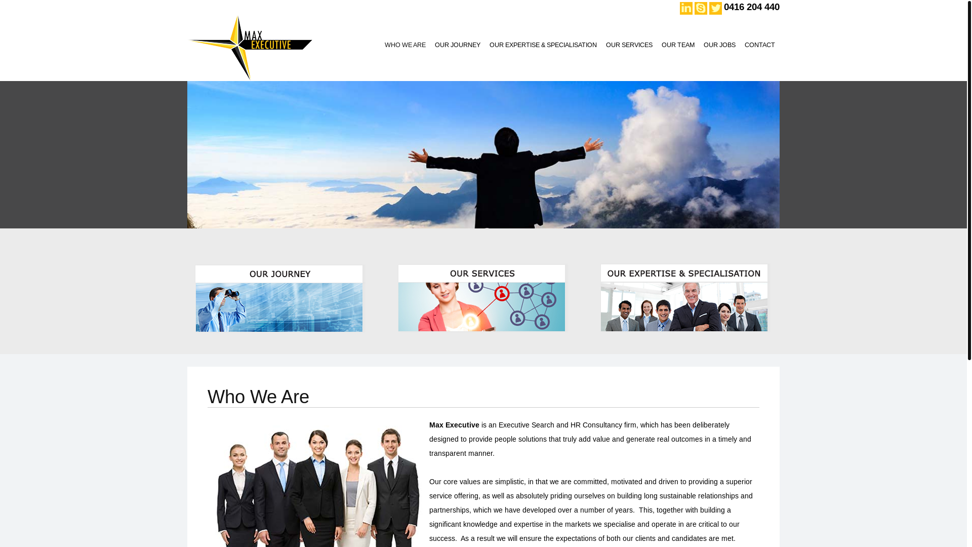 website screenshot of https://maxexecutivecomau-8g35q.kinsta.page