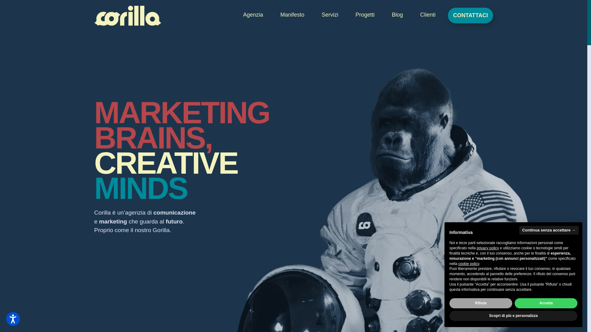 website screenshot of https://www.corilla.it/