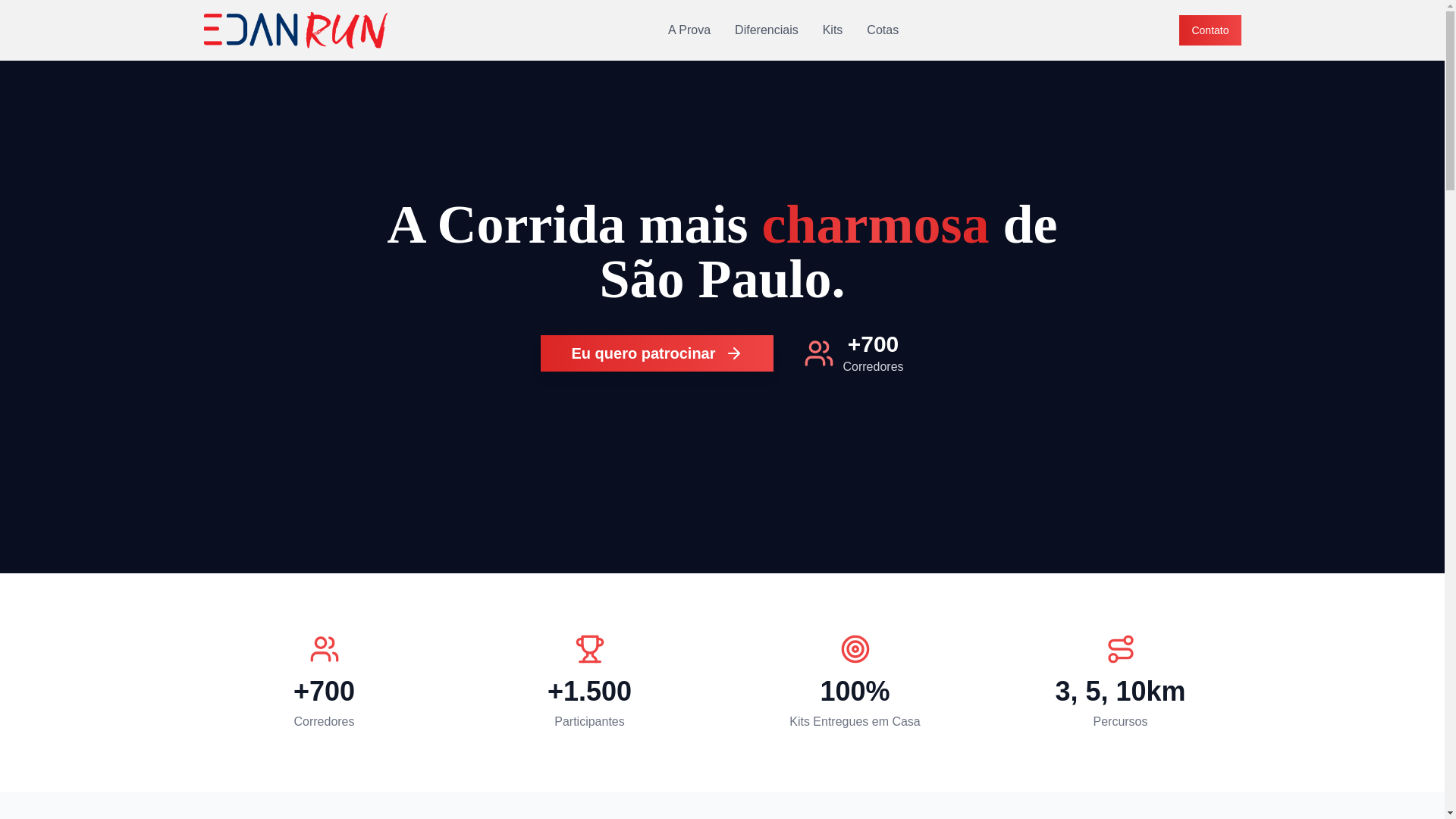 website screenshot of https://patrocinioedanrun.com.br/